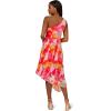 imageAdrianna Papell Womens Asymmetric Chiffon Ankle DressRed Multi