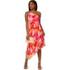 imageAdrianna Papell Womens Asymmetric Chiffon Ankle DressRed Multi