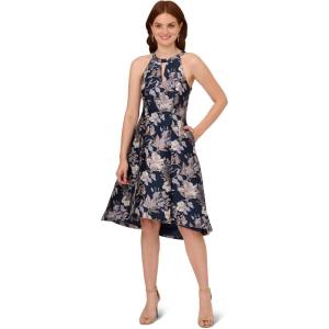imageAdrianna Papell Womens Floral Jacquard DressNavy Multi