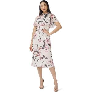imageAdrianna Papell Womens Printed Chiffon Midi DressAlabaster Multi