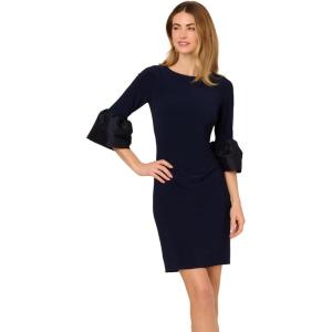 imageAdrianna Papell Womens Short Draped Jersey DressMidnight