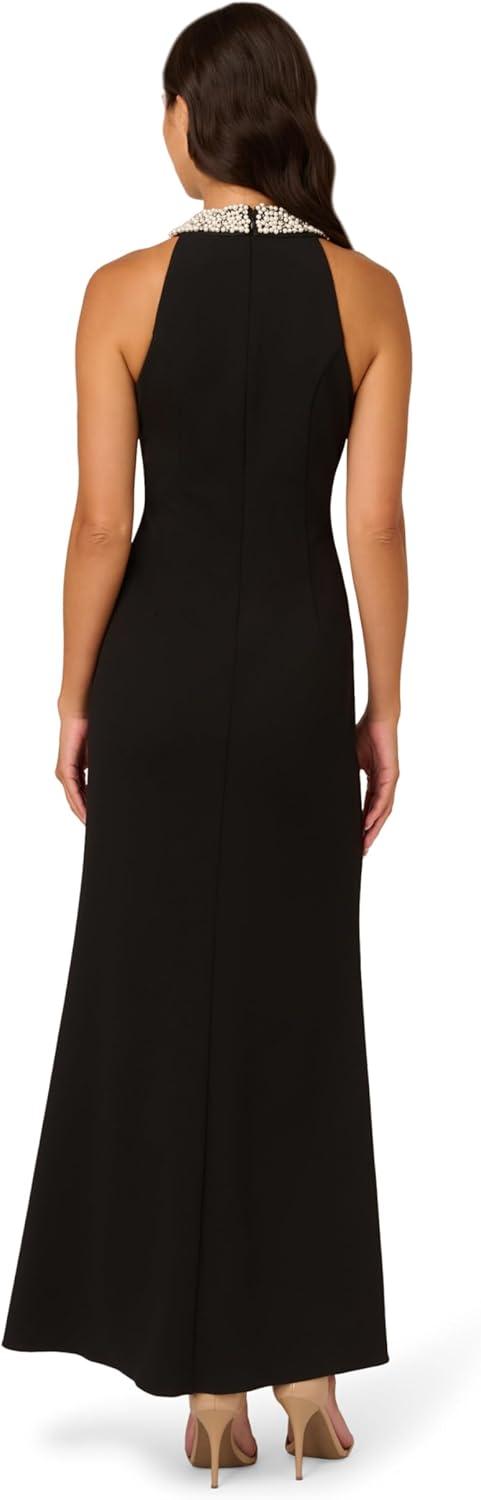imageAdrianna Papell Womens Beaded Halter GownBlack