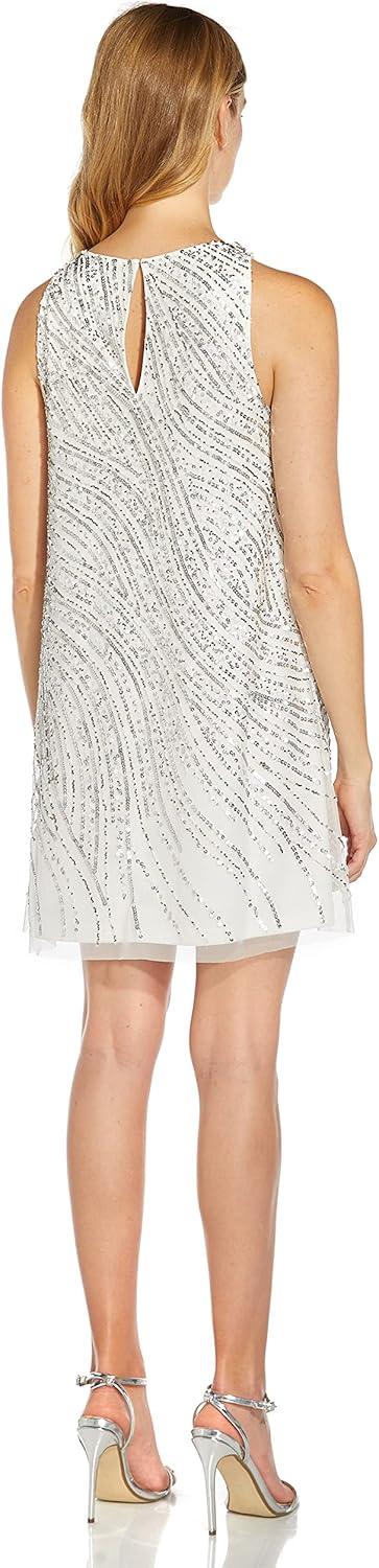 imageAdrianna Papell Womens Beaded Trapeze DressIvory