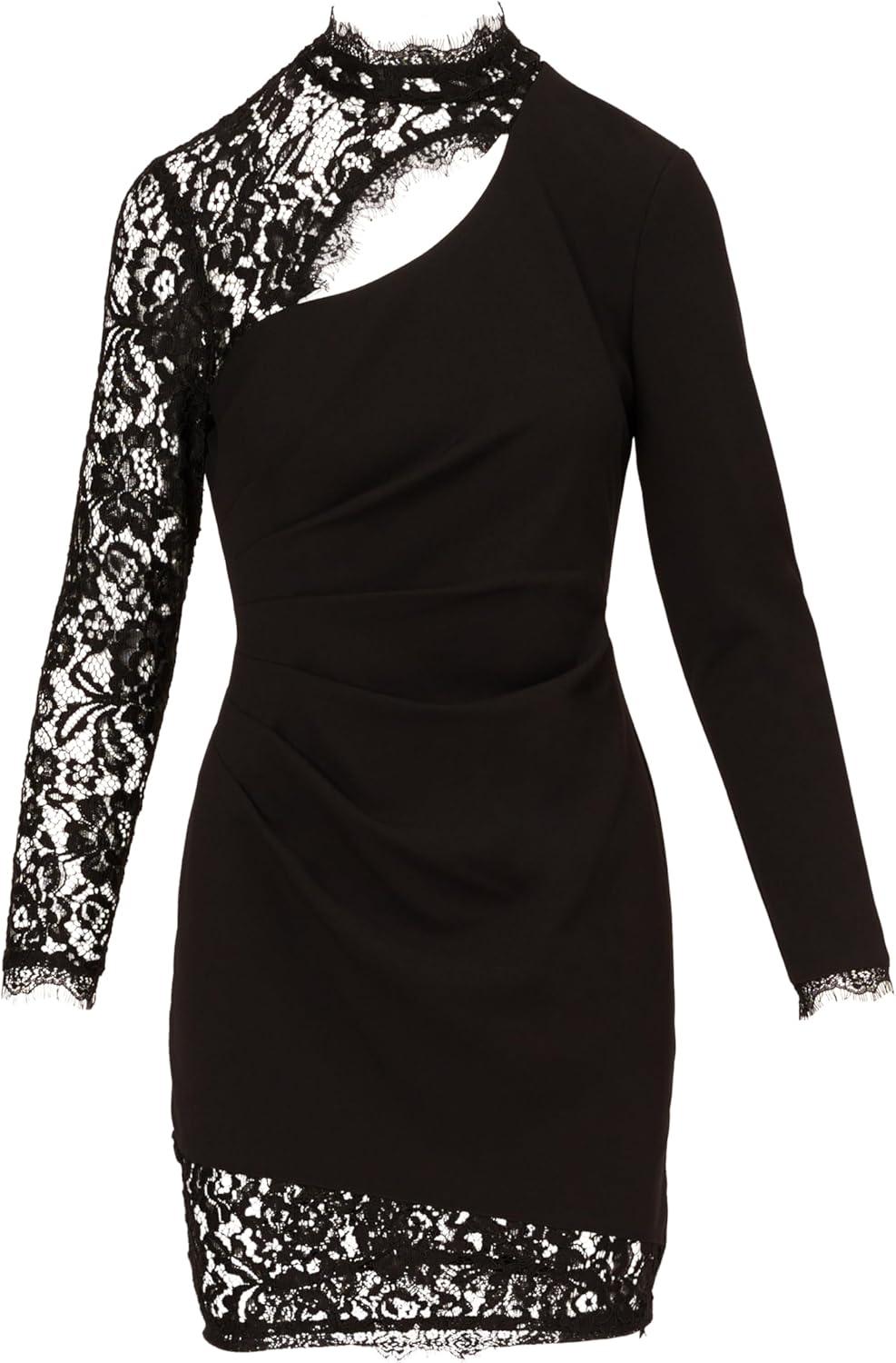 imageAdrianna Papell Womens Combo Fabric Mini DressBlack