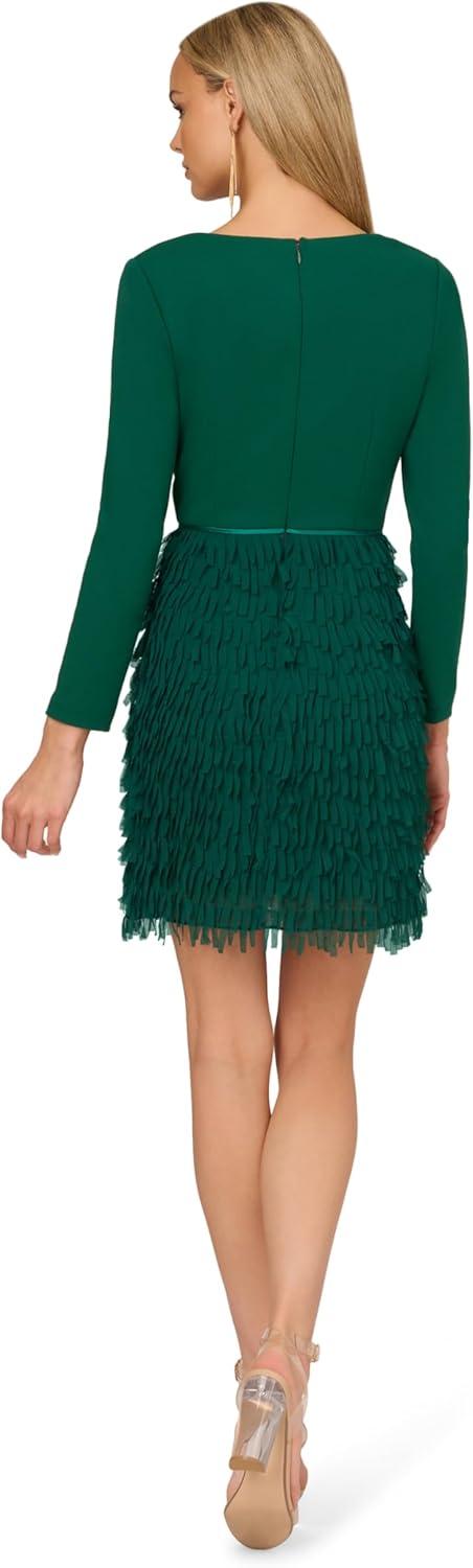 imageAdrianna Papell Womens Combo Fabric Mini DressDark Ivy