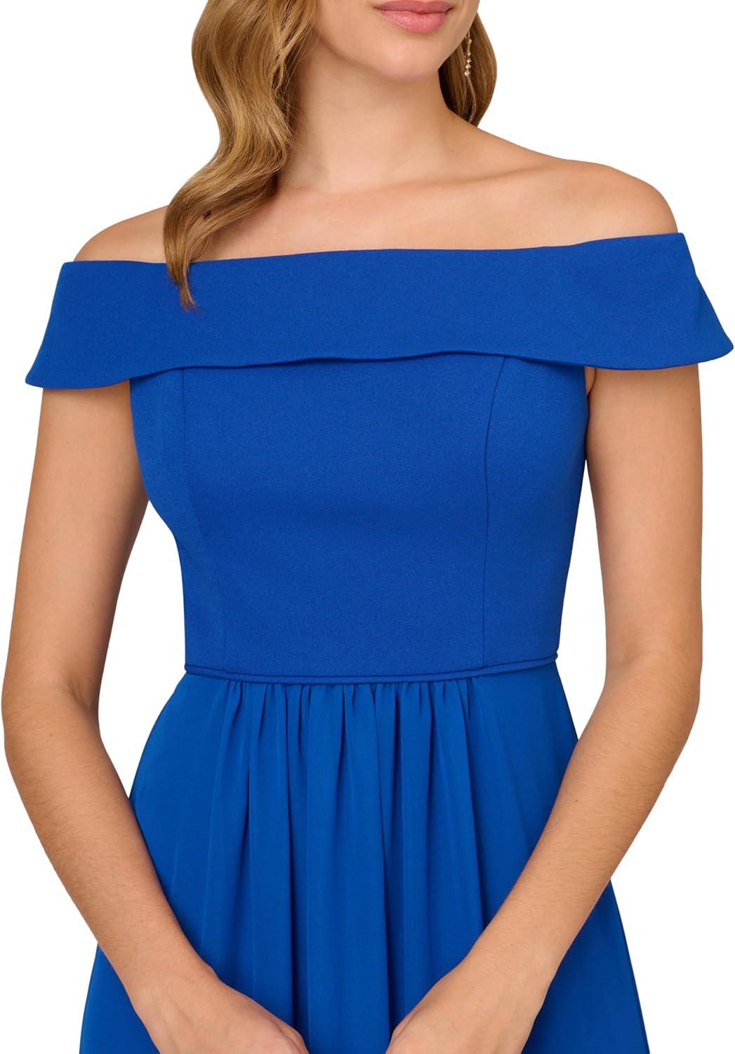 imageAdrianna Papell Womens Crepe Chiffon GownViolet Cobalt