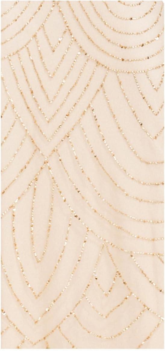 imageAdrianna Papell Womens Halter Blouson Beaded GownChampagne