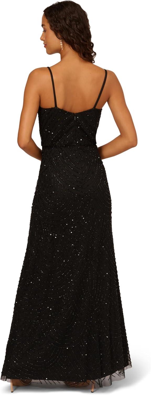 imageAdrianna Papell Womens Long Blouson DressBlack