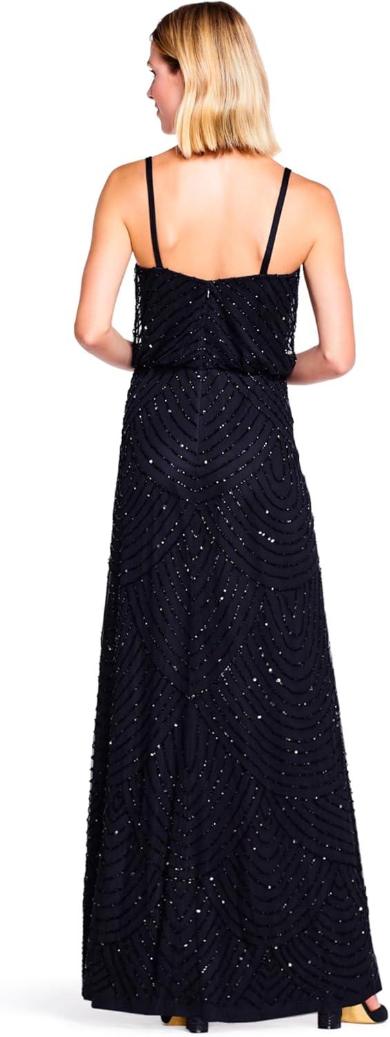 imageAdrianna Papell Womens Long Blouson DressBlack