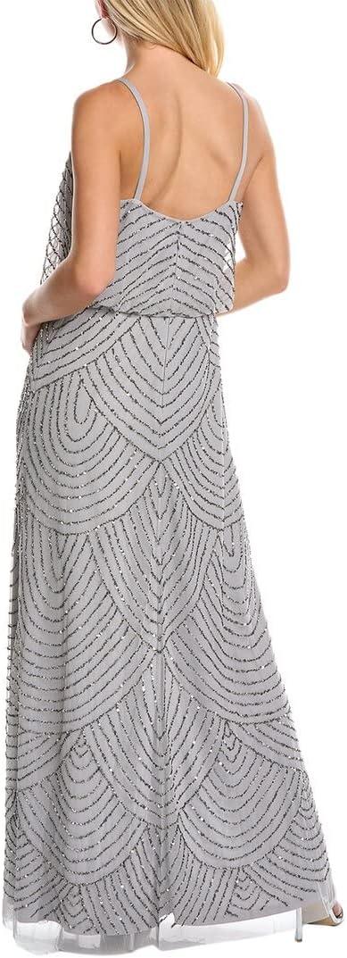 imageAdrianna Papell Womens Long Blouson DressBridal Silver