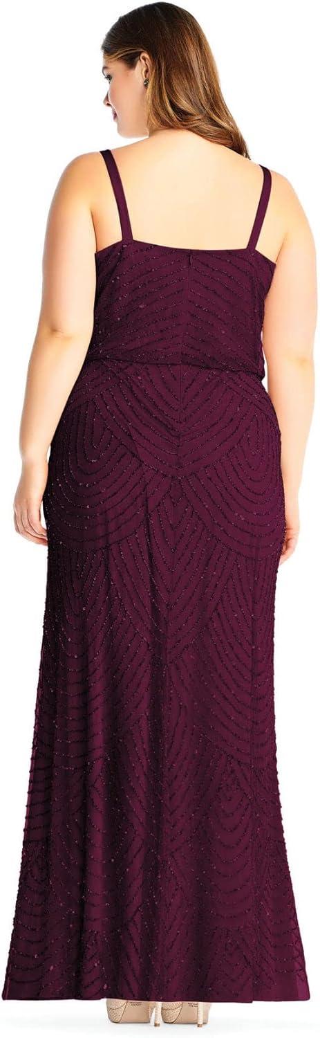 imageAdrianna Papell Womens Long Blouson DressCassis