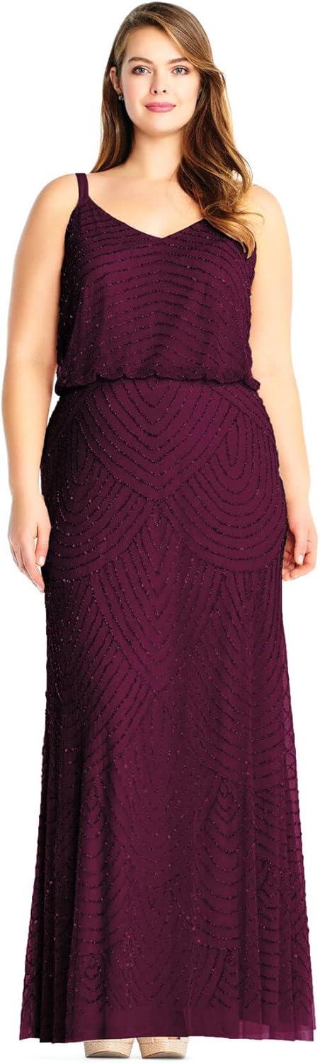 imageAdrianna Papell Womens Long Blouson DressCassis