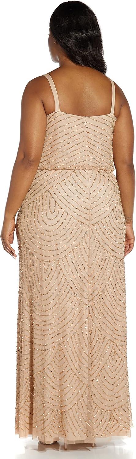 imageAdrianna Papell Womens Long Blouson DressChampGold