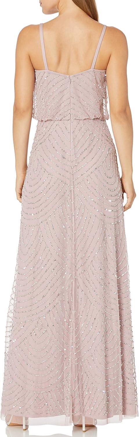 imageAdrianna Papell Womens Long Blouson DressDusted PetalSilver