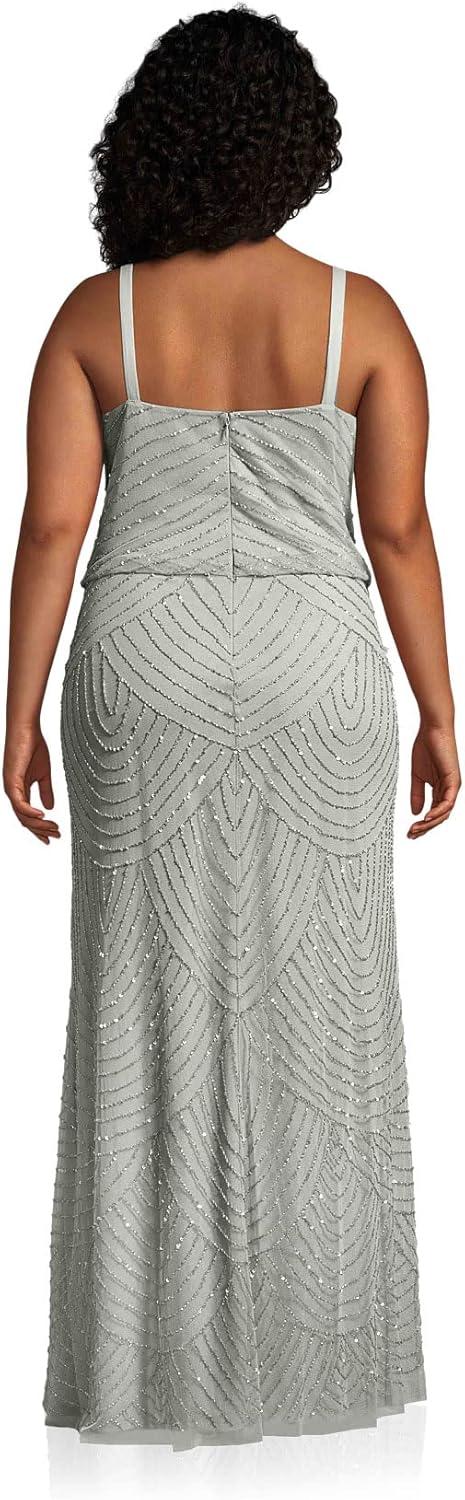 imageAdrianna Papell Womens Long Blouson DressFrosted Sage