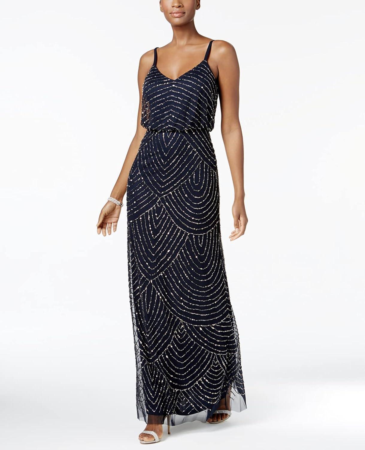 imageAdrianna Papell Womens Long Blouson DressMidnight