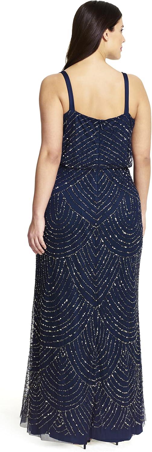 imageAdrianna Papell Womens Long Blouson DressNavy