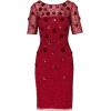 imageAdrianna Papell Womens Velvet Embellish Mesh DressCranberry