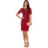 imageAdrianna Papell Womens Velvet Embellish Mesh DressCranberry