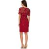 imageAdrianna Papell Womens Velvet Embellish Mesh DressCranberry