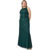 imageAdrianna Papell Womens Beaded Halter GownDusty Emerald