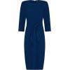 imageAdrianna Papell Womens Knit Crepe Tie Waist SheathDressNavy Sateen