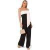 imageAdrianna Papell womens Knit Crepe Strapless JumpsuitBlackWhite