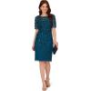 imageAdrianna Papell Womens Beaded Cocktail DressTeal Sapphire