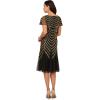 imageAdrianna Papell Womens Beaded Mesh Midi DressBlackGold