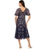 imageAdrianna Papell Womens Beaded Mesh Midi DressLight Navy