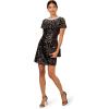 imageAdrianna Papell Womens Beaded Short Sleeves DressBlackIvory