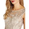 imageAdrianna Papell Womens Embroidered Midi Cocktail DressMarble