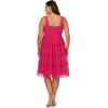 imageAdrianna Papell Womens Knit and Mesh Midi DressBright Rose