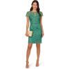 imageAdrianna Papell Womens Short Cut Out Beaded SheathJungle Green