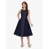 imageAdrianna Papell Womens Sleeveless Tea Length Dress Midnight
