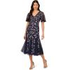 imageAdrianna Papell Womens Beaded Mesh Midi DressLight Navy