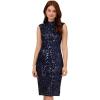imageAdrianna Papell Womens Sequin Lace Midi DressNavy