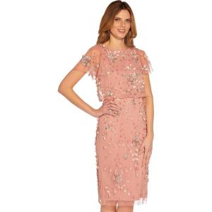 imageAdrianna Papell Womens Beaded Blouson DressRose Quartz