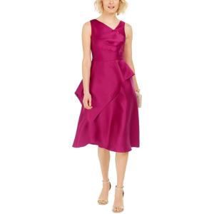imageAdrianna Papell Womens Mikado Midi DressRed Plum
