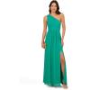 imageAdrianna Papell Floral Print Chiffon Gown with One Shoulder NecklineBotanic Green