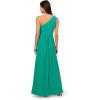 imageAdrianna Papell Floral Print Chiffon Gown with One Shoulder NecklineBotanic Green