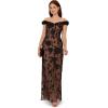 imageAdrianna Papell Womens Off Shoulder Bead Long DressBlackRosegold