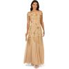 imageAdrianna Papell Womens Off Shoulder Bead Long DressChampagne Gold