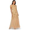 imageAdrianna Papell Womens Off Shoulder Bead Long DressChampagne Gold