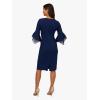 imageAdrianna Papell Stretch Knit Crepe Sheath Dress with Tiered Organza Bell Sleeve Navy Sateen 16