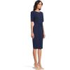 imageAdrianna Papell Womens Mini Bow Front Sheath DressNavy Sateen