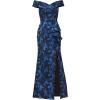 imageAdrianna Papell Womens Off Shoulder Jacquard GownBlue Multi