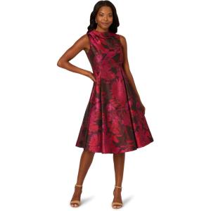 imageAdrianna Papell Womens Jacquard Mock NeckPink Multi