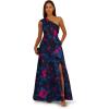 imageAdrianna Papell One Shoulder Floral Jacquard A Line Gown