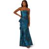 imageAdrianna Papell Strapless Draped Floral Jacquard Gown